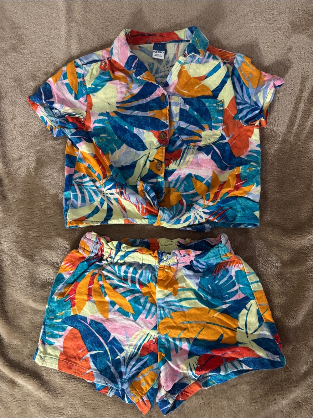 Old Navy Multicolor Tropical Print Kids Shorts